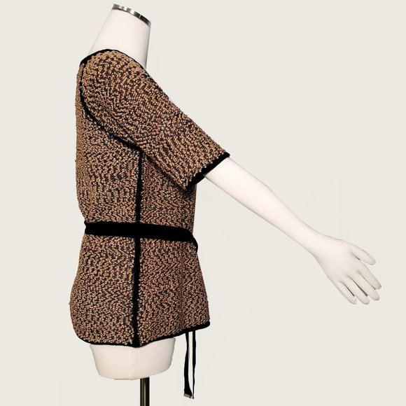 Carmen Marc Valvo Belted Metallic Top NWT - Picture 6 of 9